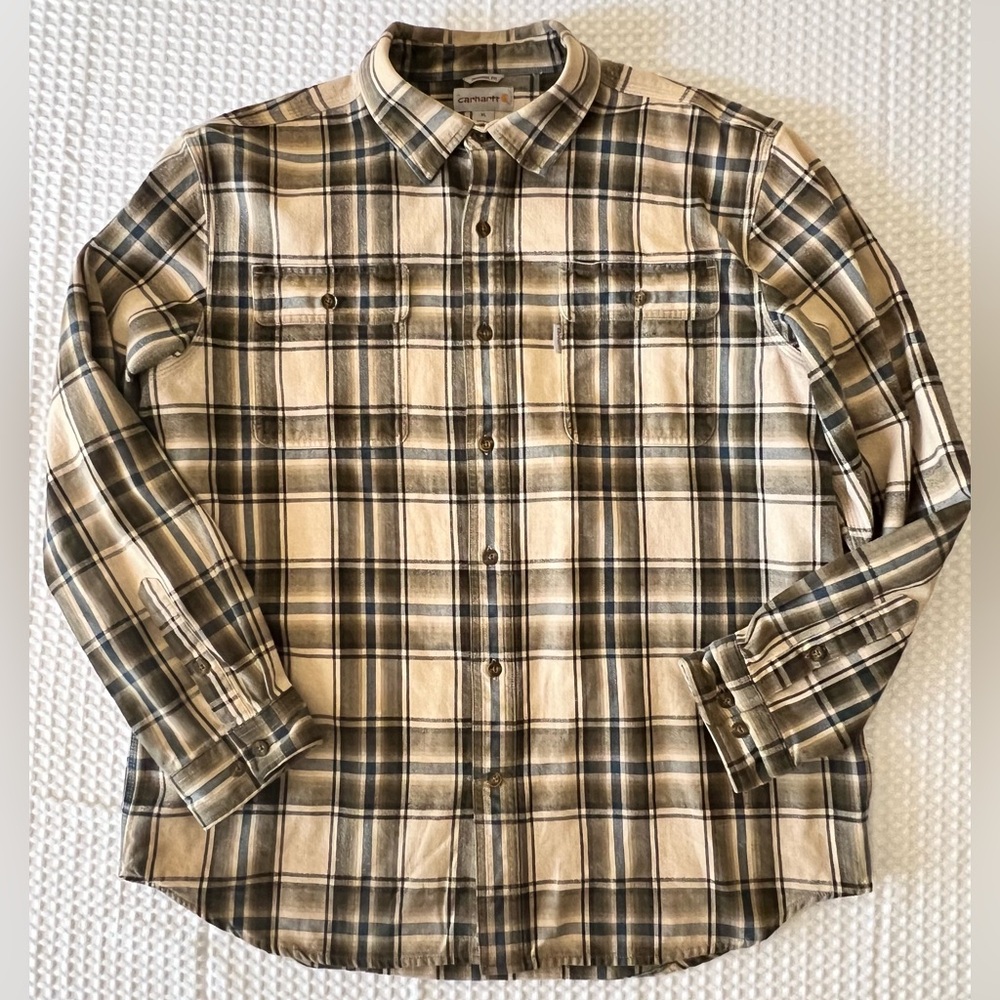 Carhartt Men’s Hubbard Plaid Heavyweight Flannel Shirt XL Regular